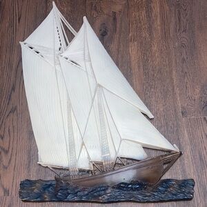 MCM Syroco Dart Industriies Vintage 3D Sailboat Wall Hanging